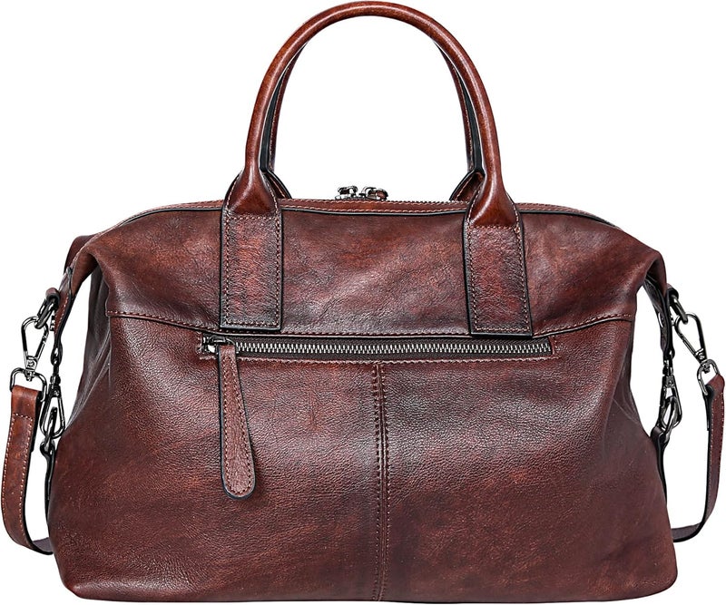 Iswee Genuine Leather Satchel Tote Bag Top Handle Handbag Designer Shoulder Bag Large Capacity Cross Body Bag - Image 2
